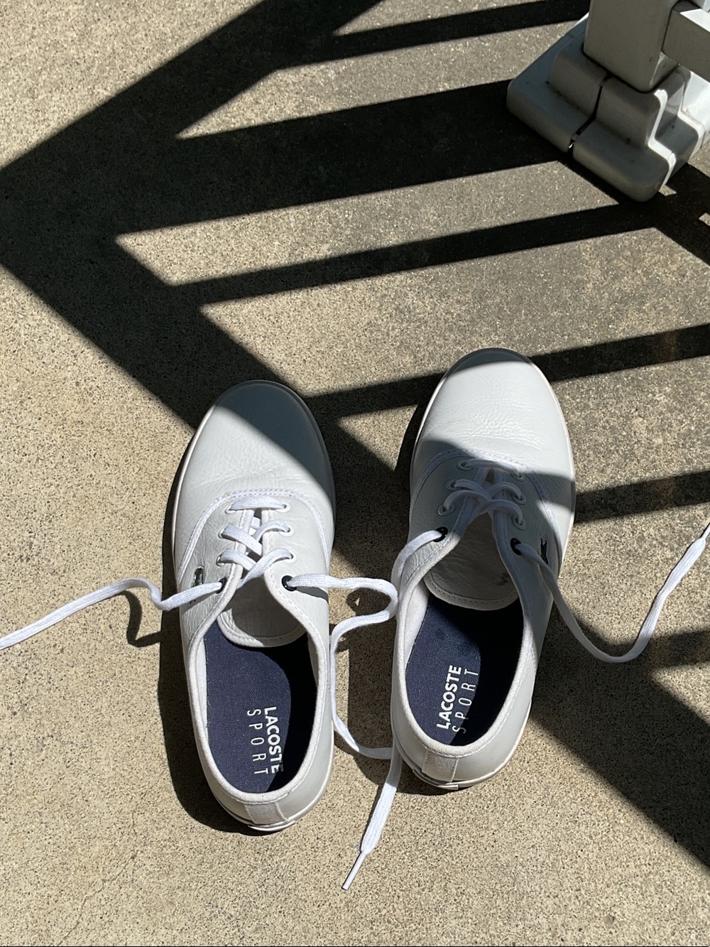 Lacoste Sport White Leather Lace-Up Sneakers Women’s US 6 EU 37